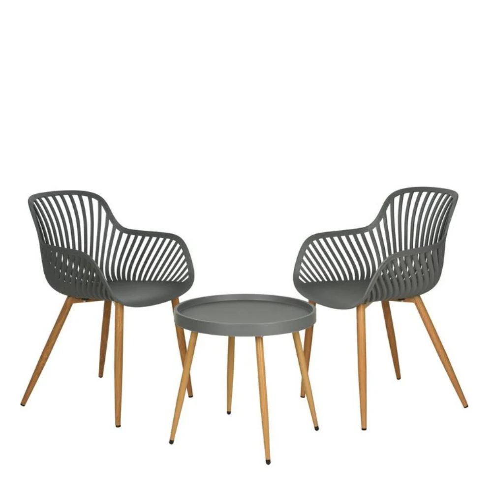 Koopman Ambiance Grey And Wood Bistro Set